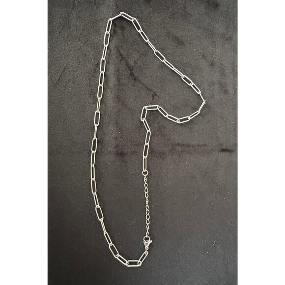 18" Silver Paperclip Chain Necklace – Classic Paper Clip Link Chain N128 - Picture 5 of 5